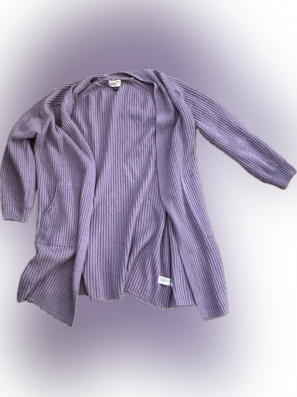 Universal Thread Women's Ribbed Open-Front Cardigan - Lavender